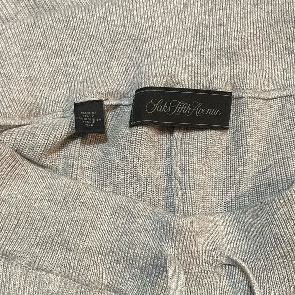 Saks Fifth Avenue Men’s S/P Rib Knit Cotton Shorts Drawstring Italy - Picture 9 of 11